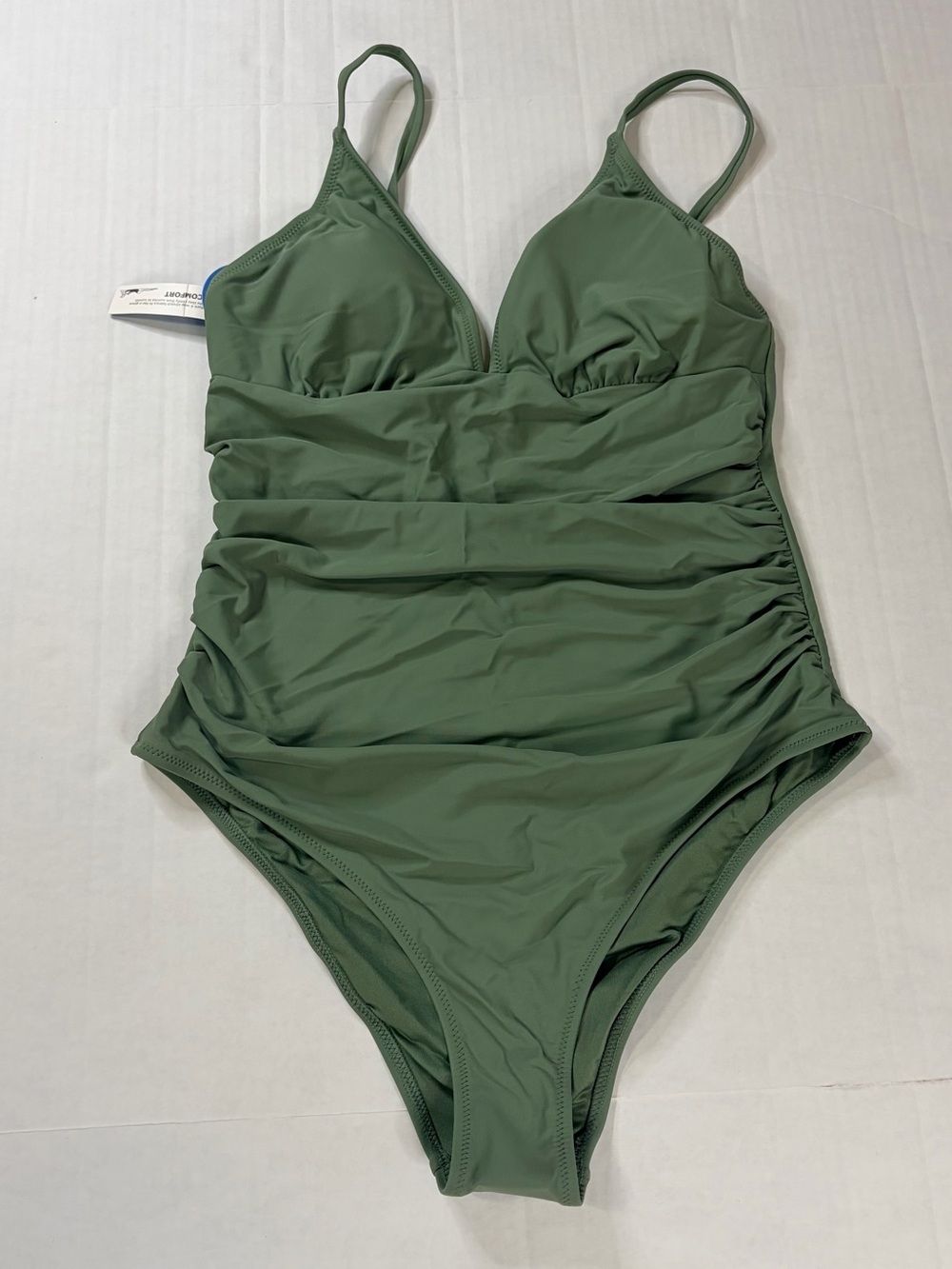 Cupshe Sage Green Ruched One-Piece Swimsuit - Picture 8 of 14